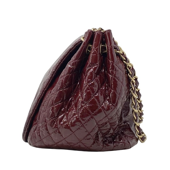 Chanel Accordion Patent Timeless Flap Bag Burgundy - Picture 4 of 12